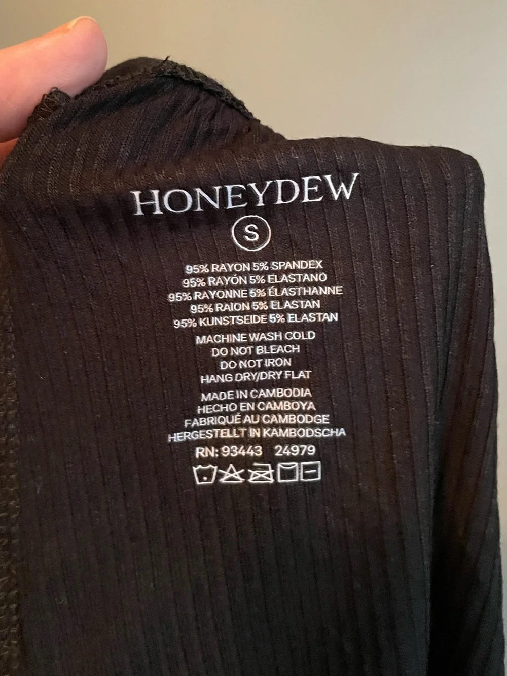 NWT Honeydew Sz Small Black Revival Rib Knit Top Shortie Pajama Lounge Set R $54